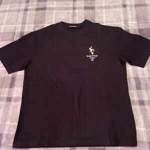 Balenciaga Black Tee with Multicolor Logo